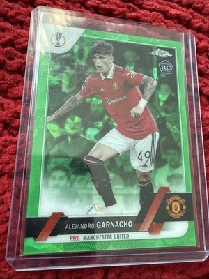 2022-23 Topps Chrome Sapphire ALEJANDRO GARNACHO #50 Rookie RC Green /70 - Image 1 of 4