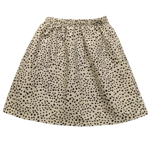 Shein Girls Skirt 18 X 14 Black Beige Polka Dot Polyester - Picture 1 of 4