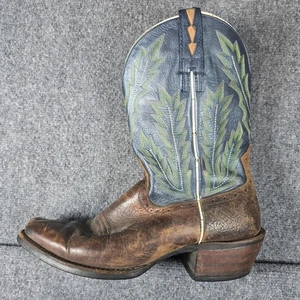 Ariat Men's Size 11D Leather Western Cowboy Work Boots Style 10006837 Brown Blue - Picture 1 of 9