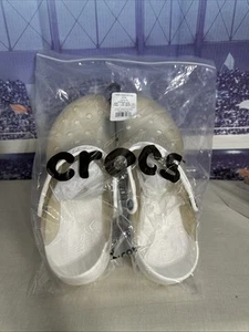Crocs Unisex Classic Clogs White 12 Translucent Clear Slip On Slingback Rubber - Picture 1 of 13