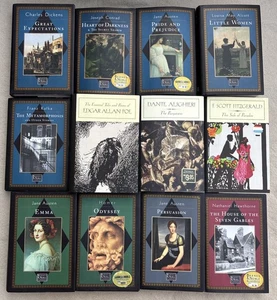 Lot of 12 Barnes And Noble Classics Literature HC Black Spine Dust Jacket Books - Foto 1 di 2