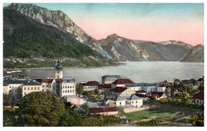  Vintage Postcard Austrian Lake Village & Mountains Scenic View c1910s - Picture 1 of 2