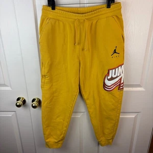 Felpa uomo Nike Air Jordan Jumpman Gold Jogger Large L - Foto 1 di 4