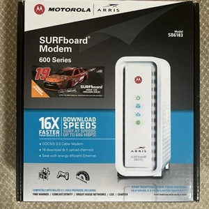 Motorola ARRIS SB6183 686 Mbps Cable Modem, White - 59243200300 - Picture 1 of 11