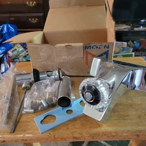 Vtg Moen Lavatory Bathroom Faucet 4320 In Chrome Parts Box Crystal Handle Swag - Picture 1 of 9