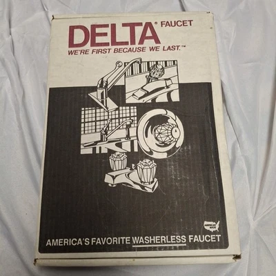 Кухонный кран Delta 300-WF со встроенным распылителем хром США НОВЫЙ ИЗ СТАРЫХ ЗАПАСОВ! - Изображение 1 из 4