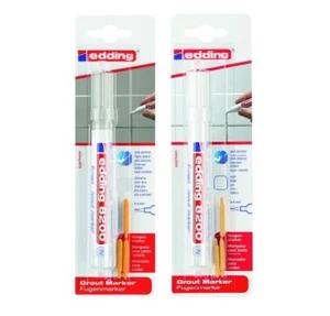 2 x Fugenmarker edding 8200 Fugenstift für Fliesen Grout marker silbgrau + weiß - Bild 1 von 9