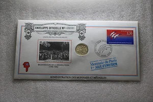 FRANCE 1989 - 200 YEARS REVOLUTION OFFICIAL LETTER NUMBERED MEDAL A68 BOREK1 - Picture 1 of 4
