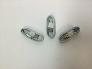 8 Pin USB Charging Cord Compatible with iPhone & iPad, White, 3ft, 3 Pack - Picture 1 of 2