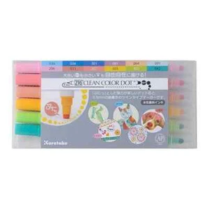 Kuretake Zig Clean Color Dot Marker Twin Tip, 12 Pack - Picture 1 of 2
