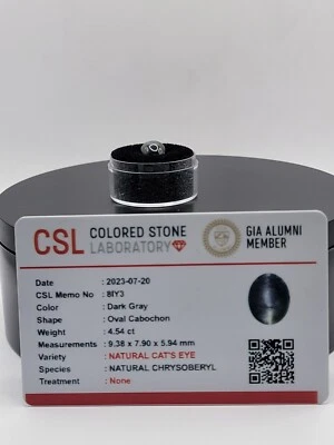 Cat's Eye Chrysoberyl Sri Lanka GIA Alumni Certified - Image 1 of 4