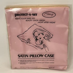 Celebrity Protect A Set Satin Pillow Case Pink 22"x32" NOS W/box - Picture 1 of 23