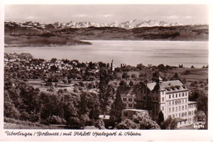 Postal antigua postal Überlingen (Lago de Constanza) con castillo Spetzgart y Alpes 1953 - Imagen 1 de 2