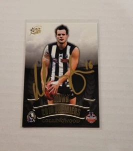 COLLINGWOOD MAGPIES - NATHAN BROWN SIGNED AFL 2010 SELECT PREMIERSHIP CARD - Picture 1 of 1