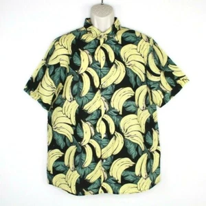 SSLR Banana Print Button Up Shirt Mens Size XL All Over Print Hawaiian Breezy  - Picture 1 of 7