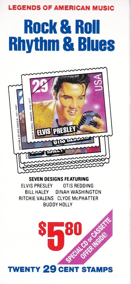 U.S. BKLT OF 20 SCOTT#BK204 29ct 1993 ROCK&ROLL/RHYTHM&BLUES MINT VARIOUS P#'s - Image 1 of 2