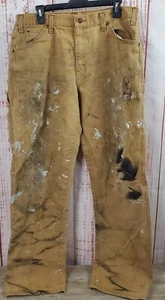 Dickies Pants 1939 RBD Men 36x34 Carpenter Distressed Destroyed Paint Tar Grunge - Picture 1 of 18