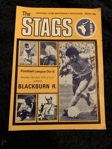 1978 Mansfield Town V Blackburn Rovers Football Programme - Picture 1 of 2