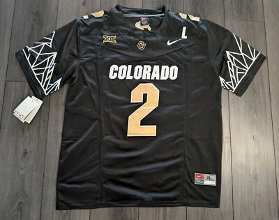 Shedeur Sanders #2 Big 12 2024 Colorado Buffaloes Black Game Jersey XL - Image 1 of 2