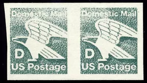 US 2112a 22c cambio tasso 1985 Eagle coppia bobine imperfette inchiostro difettoso F-VF NH - Foto 1 di 2