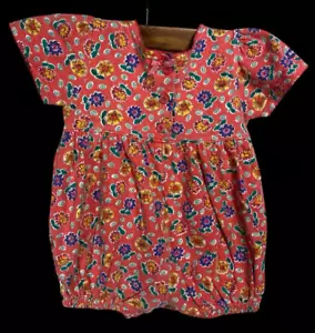 Oshkosh Baby B'gosh Romper Knit One Piece 18M Short Sleeve Floral Girls Vintage - Picture 1 of 8