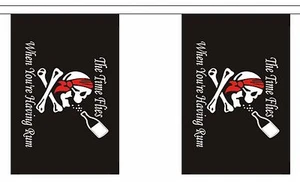 TIME FLIES WHEN YOU'RE HAVING RUM 3 METRE BUNTING 10 FLAGS flag 3M PIRATE - Picture 1 of 1