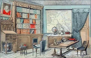 APPARTEMENT HAUSSMANNIEN : CABINET de TRAVAIL (BUREAU) - Planche couleur du 19e - Picture 1 of 3