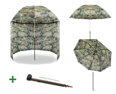 Regenschirm mit Seitenwand Delphin CLASSA CAMO  250cm  Karpfenangeln Angelschirm - Bild 1 von 4