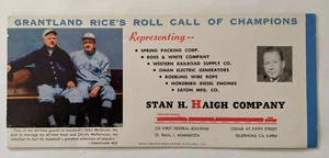Grantland Rice Roll Call of Champions Blotter Christy Mathewson John McGraw - Picture 1 of 4