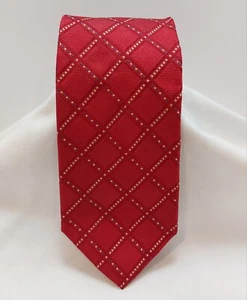 JOS.A.BANK 100 % Seide Made in Italy Krawatte rot bestickt Krawatte 60 Zoll x 4 Zoll - Bild 1 von 4