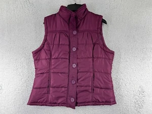 Outer Edge Vest Women Large Bergundy 100% Polyester Insulated Mock Neck - Picture 1 of 14