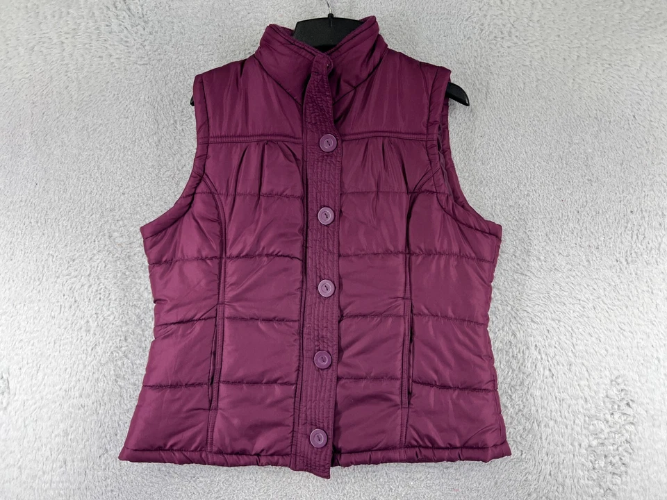 Outer Edge Vest Women Large Bergundy 100% Polyester Insulated Mock Neck - Image 1 of 4