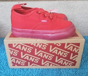 Vans Authentic Translucent Red Elastic Slip-On Canvas Shoes Toddler's Size: 5 - Picture 1 of 4