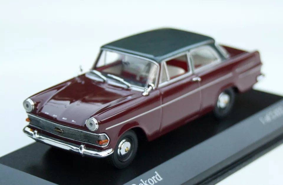 Opel Rekord P2 Limousine Bj. 1960-1963, Rosso Scuro, Minichamps-Modell Im M.1 : - Immagine 1 di 4