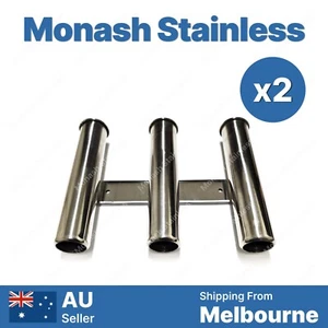 2x Tube Fishing Rod Holder Side Mount Kayak Boat Stainless Steel 316 - Picture 1 of 5