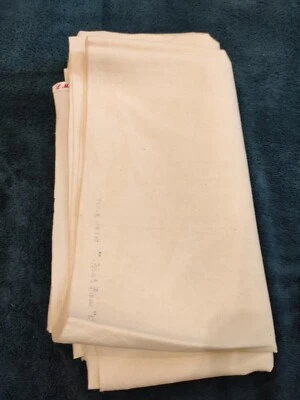 Ancien drap plat  ou nappe ou  tissus toile métis Fleur Bleue drap 22 ref 919 - Photo 1/4