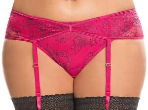 Cacique pink Lace Garter Belt solid size 14/16
