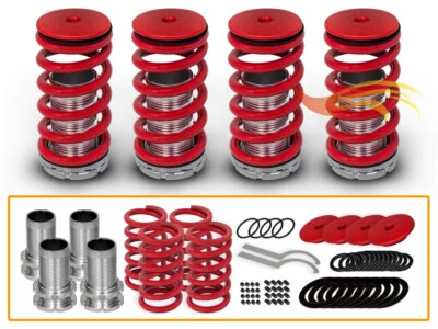 RED COILOVER LOWERING COIL SPRINGS KIT FOR HONDA 88-91 CIVIC/CRX - Image 1 of 2