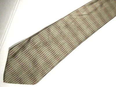DKNY Mens Necktie Tie Beige Red Geometric 59" Career - Image 1 of 4