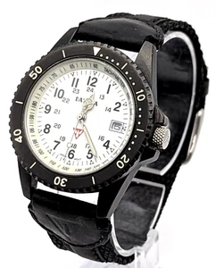 Dakota Black ION Quartz Watch Date 37mm Lumious Hands 33ATM New Battery VGC - Picture 1 of 11