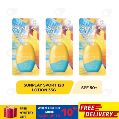 Loção protetora solar esportiva SUNPLAY FPS 120 PA++++ 35g resistente à água/suor X 3 unidades - Imagem 1 de 4