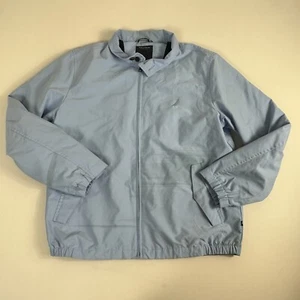 Vintage Nautica Harrington Mens Large Jacket Full Zip Lightweight Blue Bomber - Picture 1 of 9