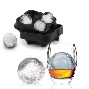 Large Round Ice Ball Maker Silicone Ice Cube Tray for Whisky Cocktails Bourbon - Picture 1 of 5