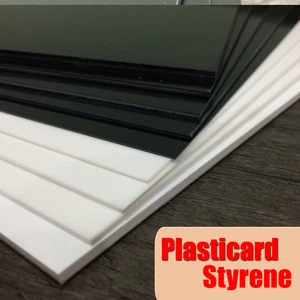 Styrene Plasticard (HIPS) A4 Black or White Gloss Plastic sheets  0.5mm to 4.0mm - Picture 1 of 15