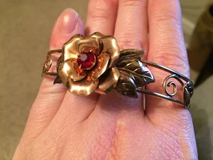 Antique Deco Gold Filled Bangle  - Picture 1 of 5