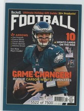 Carson Wentz 2016 National Convention Beckett Covers RC Rookie Eagles NDSU
