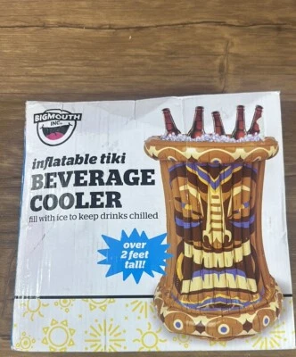 Inflable Tiki Hielo Pecho Bebida Bebida Tiki Hombre Tótem Lata Enfriador de Bebidas Foto 1 de 4