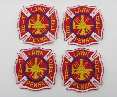 Lot of 4 Lawn Penna. Fire Dept. Cloth Embroidered Shield Patch New Pennsylvania - Image 1 of 2