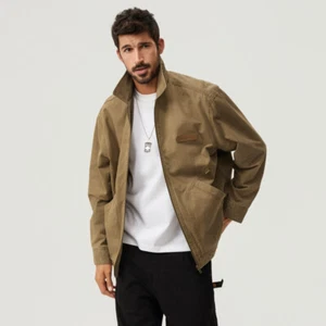 Spring Men's Workwear Jacket American Retro Cotton Washed Zipper Casual Jackets - Picture 1 of 27