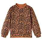 Kids' Sweatshirt Long Sleeves Pullover Kids Top Leopard Print Light Cognac vidaX